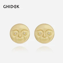 GHIDBK металлические серьги гвоздики для лица женщин уникальные