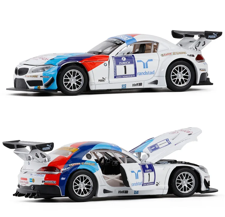 1/32 Z4-GT3, игрушечный автомобиль, модель автомобиля из сплава, детские игрушки, подлинный коллекционный подарок для внедорожника