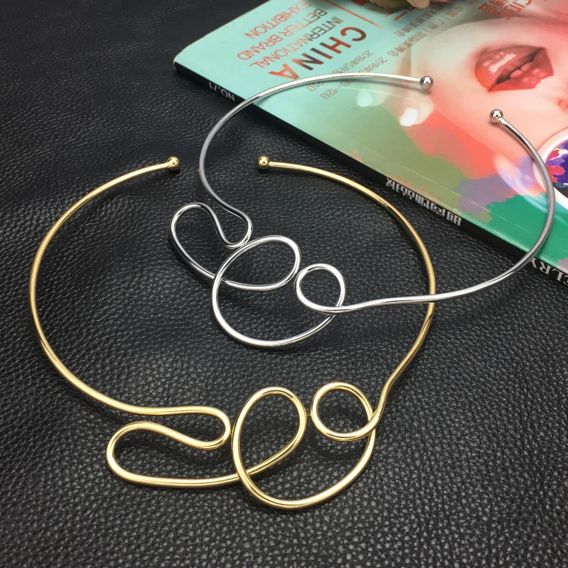 MANILAI Geometric Alloy Chokers Necklaces For Women 2018 Fashion Jewelry Bib Collar Necklace Statement Punk Design