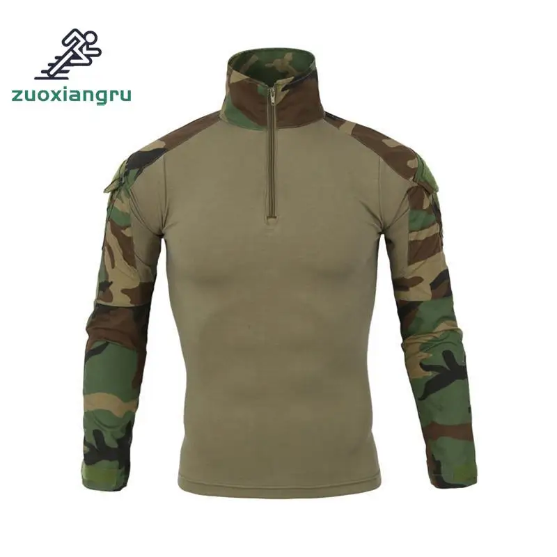

Zuoxiangru Military Uniform Army Combat Shirts Camouflage Hunting Outdoor Sports Hiking Camping Quick-dry Long Sleeves Clothes