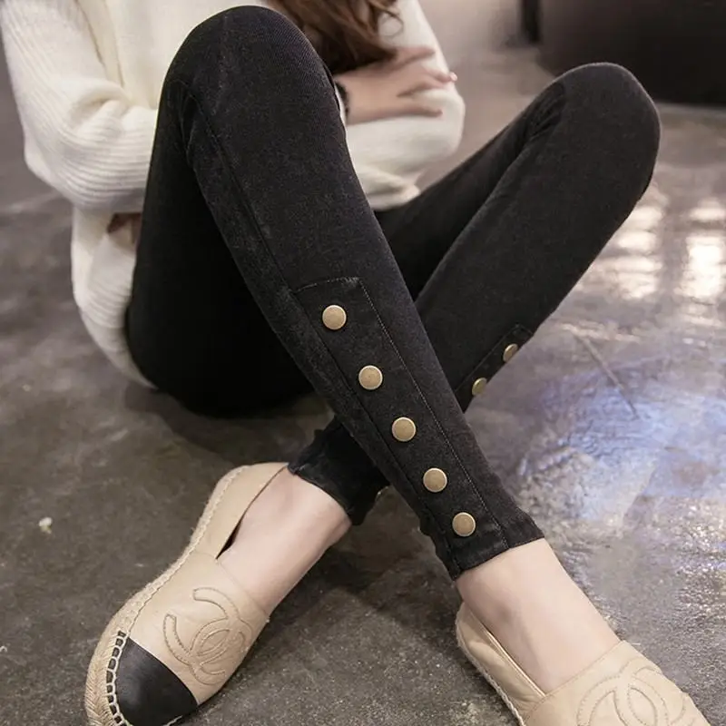 

Vintage High Waist Jeans Women Stretch Slim Black Jeans Pencil Pants Plus Size Streetwear Ladies Jeans Casual Denim Pants Q1263