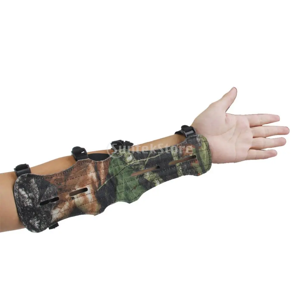 Magideal Leather Shooting Archery Arm Guard Protect Safe 4 Straps