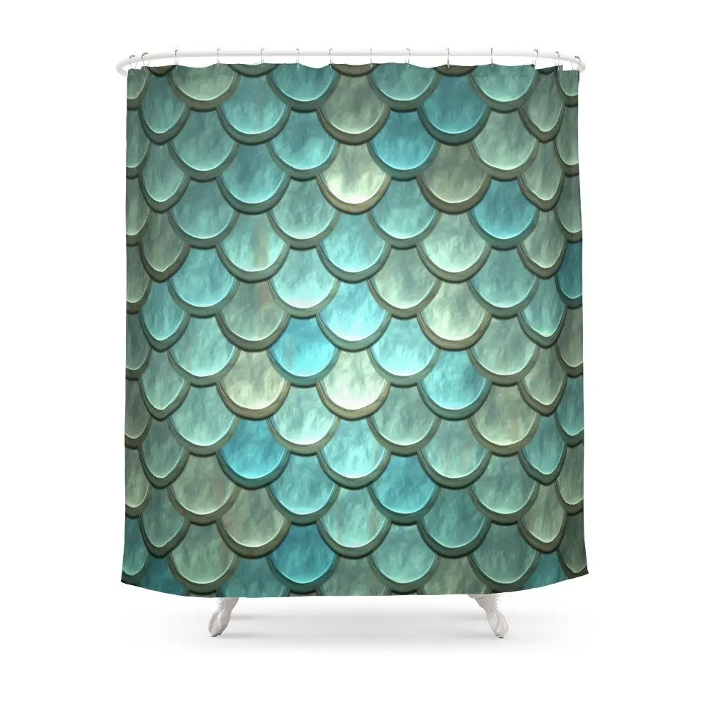 Serene Mermaid Scales Shower Curtain Custom Curtain For Bathroom