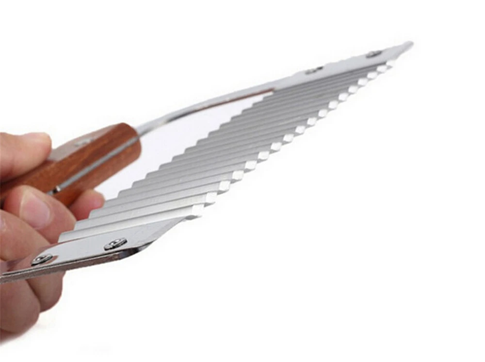 de aço inoxidável chip massa cenoura crinkle ondulado slicer