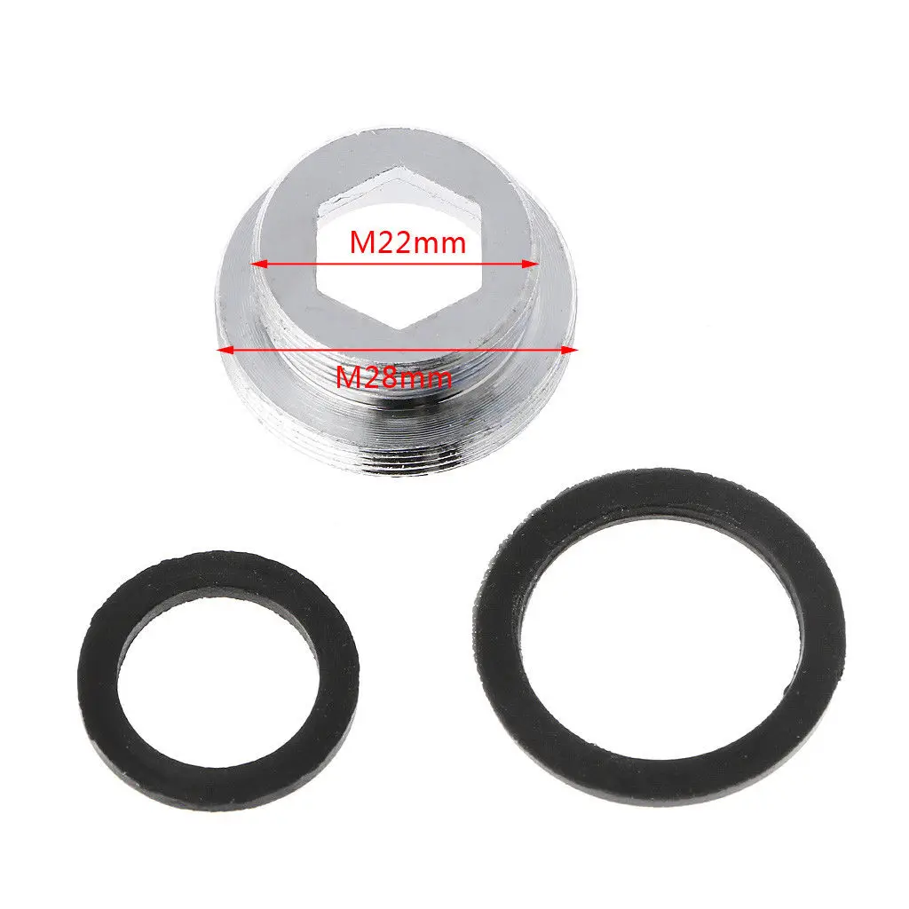 Metal Outside Thread Water Saving Faucet Aerator Silver Kitchen Faucet Tap Aerator Connector with Black Gasket Home Hardware
