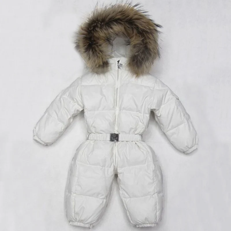 Menoea/детские комбинезоны, новинка года, зимняя теплая одежда для малышей Модная однотонная одежда с капюшоном для малышей хлопковый комбинезон, детская одежда на возраст от 0 до 24 месяцев - Цвет: AZ1874 White