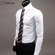 HIRIGIN мужские рубашки Slim Fit стильные повседневные рубашки Fit Рубашки Формальные рубашки с длинными рукавами Camisetas Masculina