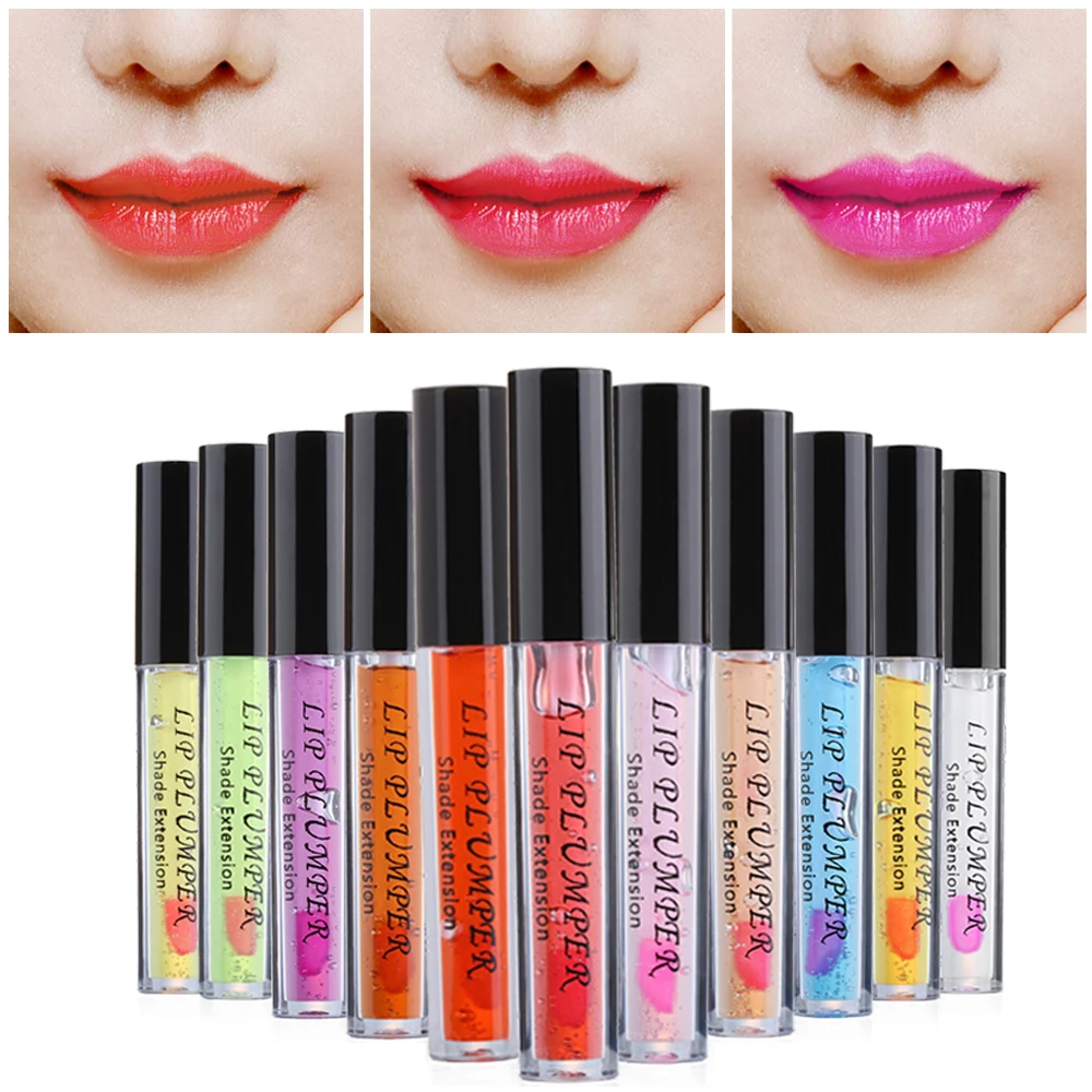1PC Nutritious Long lasting Sexy Lip Plumper Gloss Sticks 3D Plump Temperature Change Color