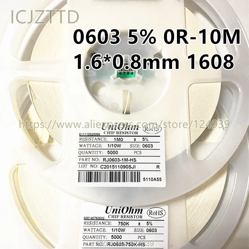 100 шт. 1/10 Вт RJ0603 5% SMD Res 1608 3 K 3K3 6 3K6 9 3K9 4 4K3 7 4K7 5 1 5K1 5K6 2 6K2 8 6K8 7K5|Индукторы| |