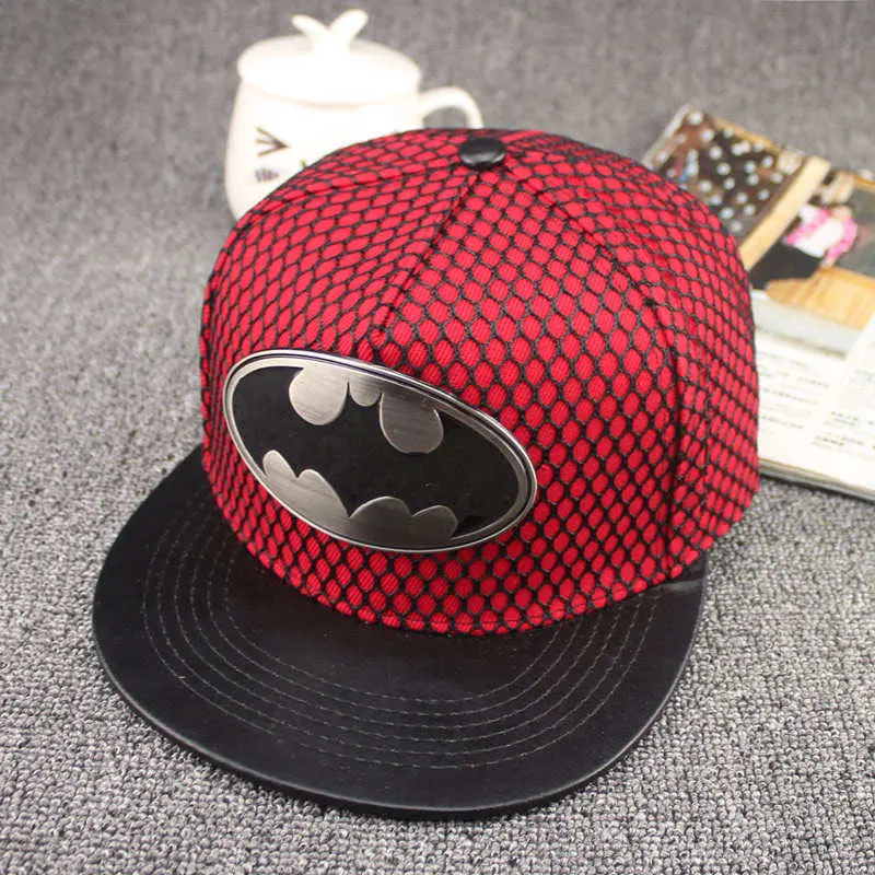 Бейсбольная кепка с геометрическим рисунком Бэтмена, металла, хлопка, акрила, регулируемая бейсболка, кепки для мужчин и женщин