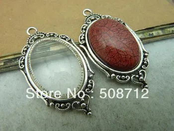 

Free shipping!!! 24x42mm-18x25mm Antique silver Cameo Cabochon Base Setting Pendants