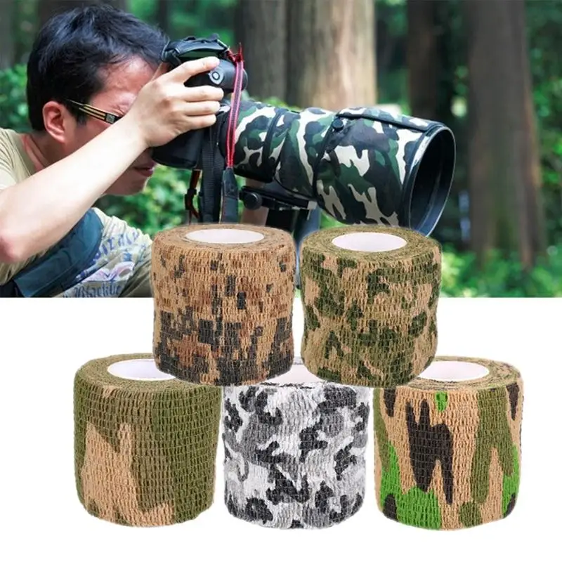

5cmx2m Self-adhesive Non-woven Camouflage Wrap Rifle Hunting Shooting Cycling Tape Waterproof Camo Stealth Tape