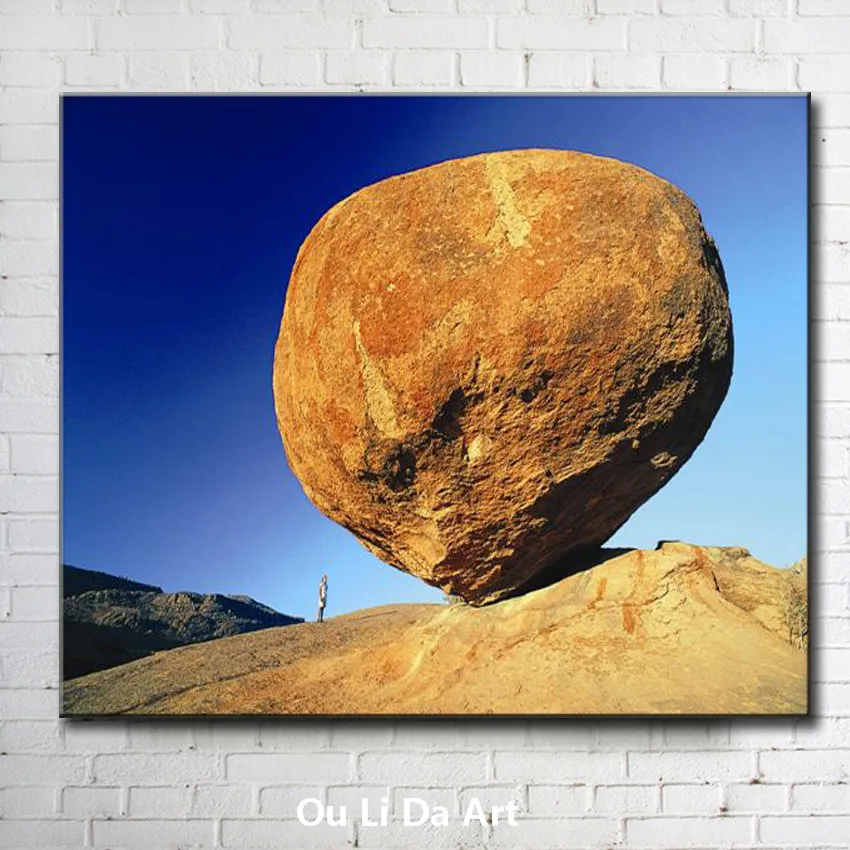 Kopen Blue sky Turkije stone rock landschap canvas drukken olieverf gedrukt op canvas thuis muur decoratie pictures