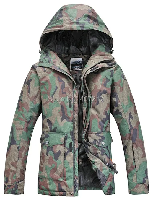 2015 mens ski jacket army green camouflage snowboard jacket men snow