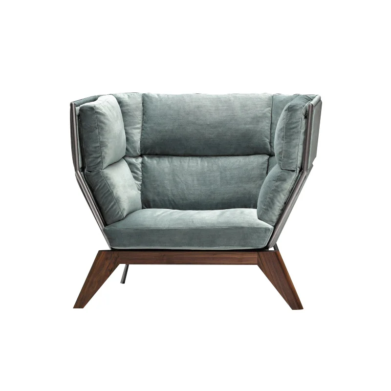 Mobiliário Contemporâneo Sofá de Couro Moldura De Aço Inoxidável Personalizado de alta Qualidade