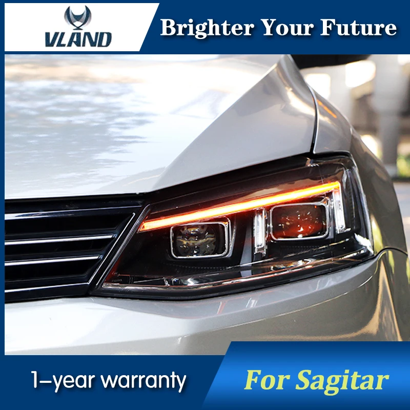 

Car Head Lamp for Volkswagen Sagitar Jetta MK6 2012-2017 Angel Eyes LED Light Bar DRL Bi-Xenon Projector Lamp