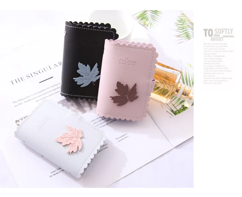 New Fashion and Simplicity Leaves 24 Slots Business Card Case Passport Cover Credit ID Bank Card Holder Wallet For Women