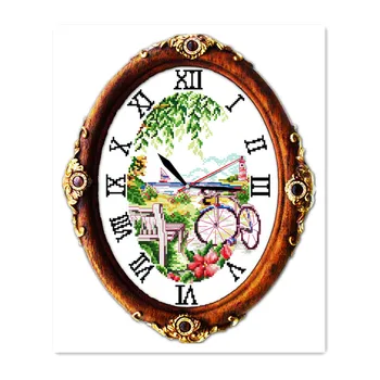 

Joy Sunday Watch Sea Cross Stitch Kit, Handmade DIY Sewing Home Decor Practical Time Wall Clock Embroidery