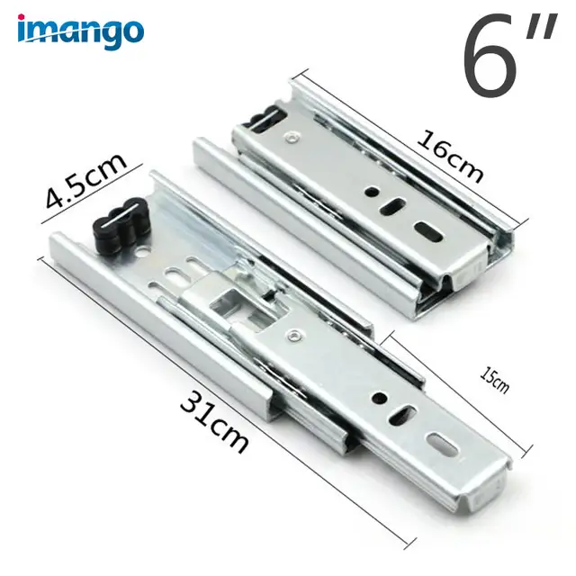 2 Pcs Small Drawer Slides 4 6 8 Inch Furniture Hardware Cabinets