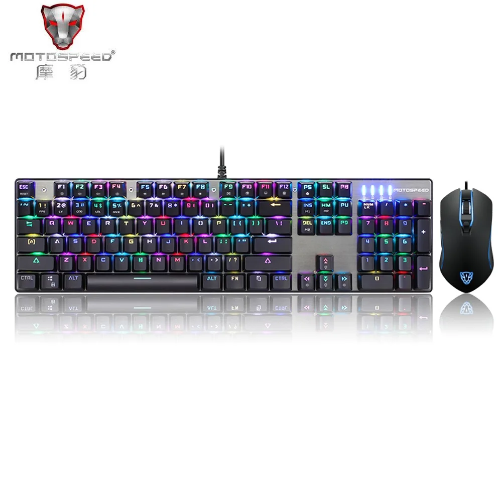 Motospeed CK888 Механическая Проводная клавиатура с USB игровой клавиатурой RGB