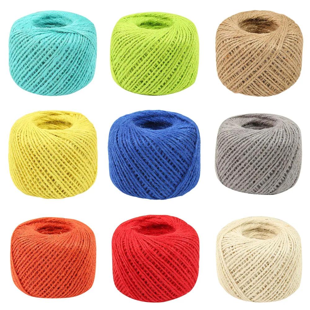50M Brown Jute Twine Roll DIY Wrap Gift Hemp Rope Cord String Roll