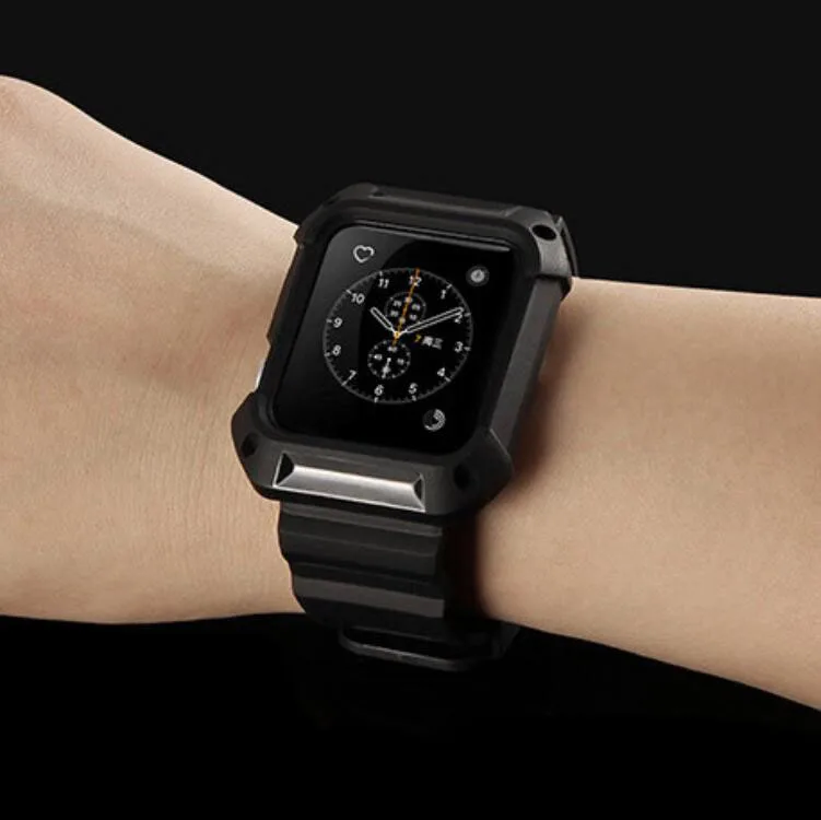 KINGBEIKE Sport Silicone Watchband+Frame For Apple Watch 38mm 42mm iWatch Series 1 2 3 Watches Anti-fall Frame Protective Sleeve