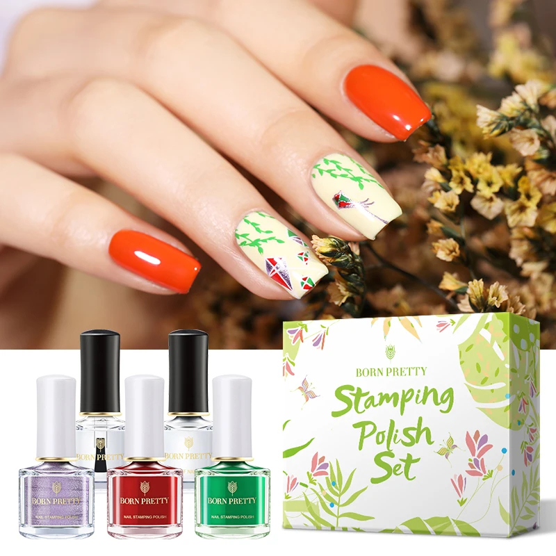 

BORN PRETTY Stamp polish 6 Bottle/Set Nail Polish & stamping polish nail art Summer Series 195g Stamping Polish Nails Lacquer