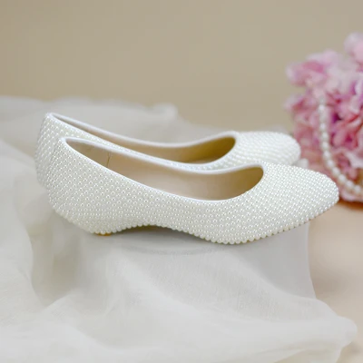 Свадебные туфли, чистый белый жемчуг, высокий каблук, платформа, невесты, подружки невесты, туфли-лодочки, вечернее платье, большой размер 11, см 2 см, танкетка, удобная
