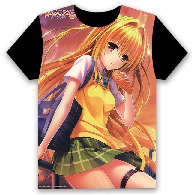 Модная мужская футболка аниме To LOVE Ru Eve Микан Юки тьма Косплей короткий рукав Повседневная Черная футболка топы Летняя забавная рубашка - Цвет: 6