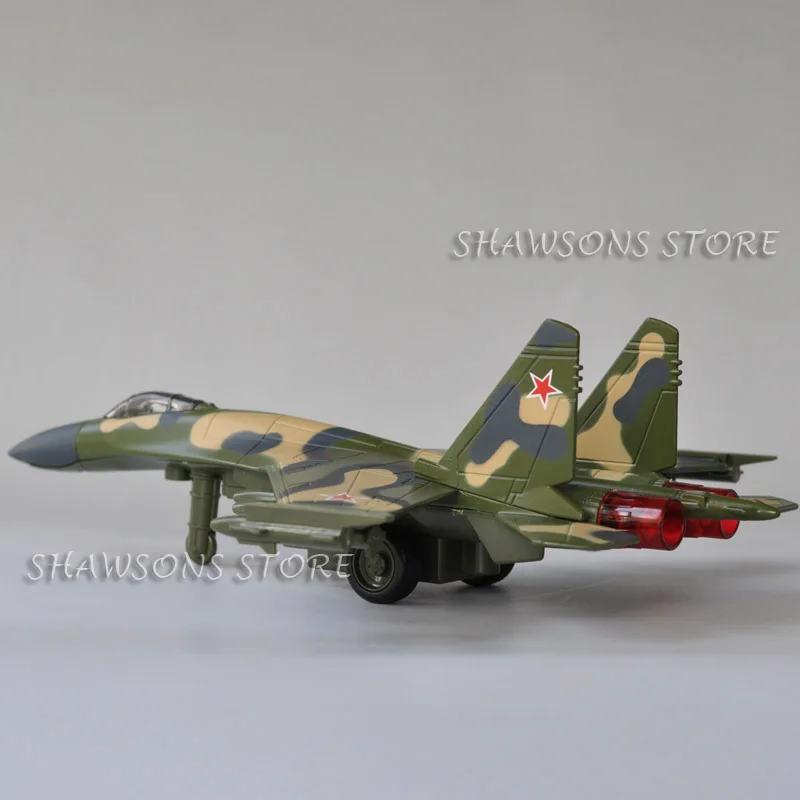 1:72 Diecast Plane Model Toys Sukhoi SU-35 Jet Fighter Pull Back Aircraft w/ Sound& Light