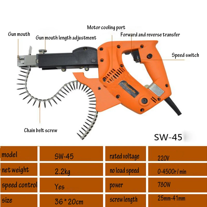 Buy Woodworking Screw Gun Automatic Screw Nailing Gun Handheld Screw Nail Gun