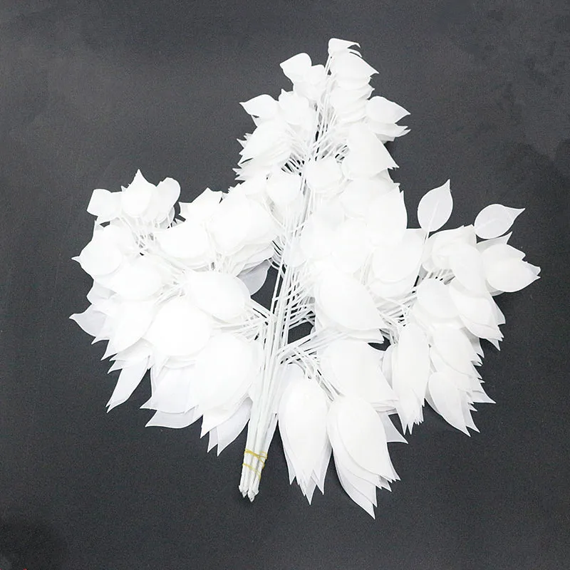 Flone Artificial Maple Leaf Branches Fake Maple Plant White Leaf Tree Branches Fake Flower Leaves Wedding Party Decor Plant  (6)