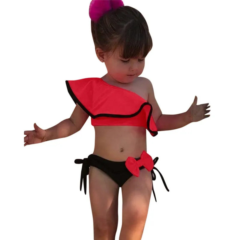 Telotuny/ детский купальный костюм из двух предметов для маленьких девочек летняя детская одежда для плавания для водных видов спорта, бикини, купальный костюм пляжный купальный костюм