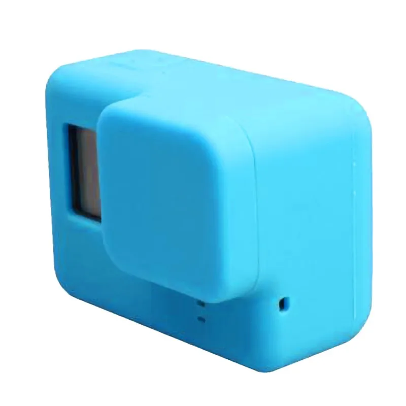 8 цветов Водонепроницаемый Защита силиконовый чехол Камера крышка царапинам для GOPRO HERO 5/6/7 защитная пленка Камера Экран объектива - Цвет: Blue