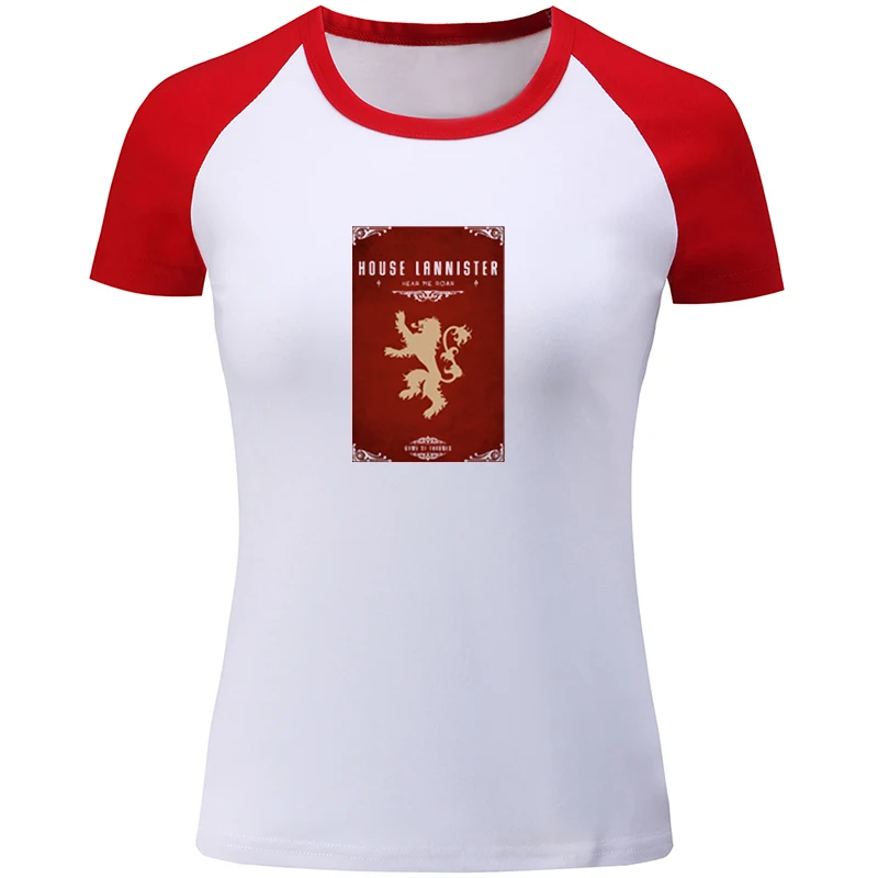 Женская футболка с принтом в виде Золотого льва и дома Lannister Hear Me Roar хлопковая