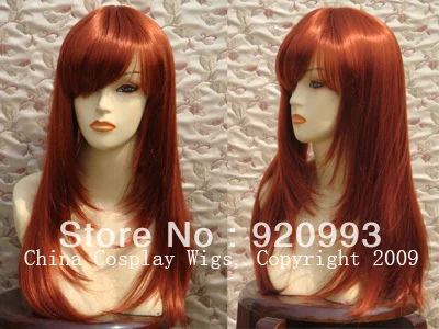 hot sell new - P&ampP****Heat Resistant-22&quot Long charming noblest Copper Red cosplay hair wig |
