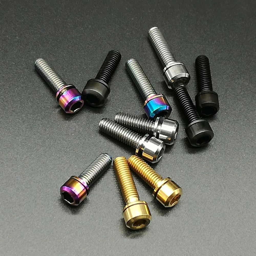 M5x16mm M5X18mm M5x20mm винты болты Ti титановый болт для руля велосипеда Сверхлегкий вынос руля винт с прокладкой шайбы