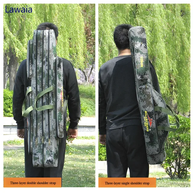 Lawaia Portable Fishing Bag Water Resistant Pole Two Lawaia Portable Fishing Bag Water Resistant Pole Two Three Layers Gear Package