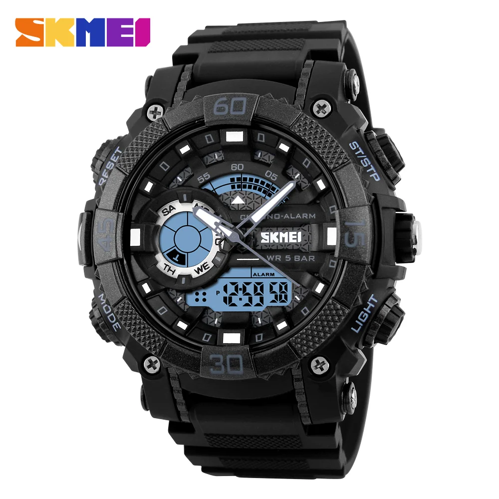 

Fashion Watch men sports watches SKMEI Luxury Brand Dual Display LED Digital analog Quartz Watch Man Clock Relogio Masculino