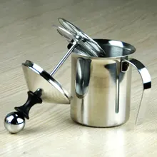 Ручной молочный шарик пенообразователь из нержавеющей стали билайер взбитое устройство 400cc