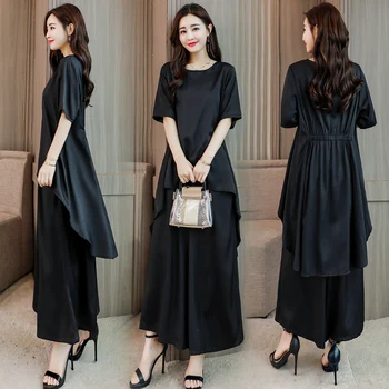 

Casual Top&pants Set Trousers Suit Set Conjunto Feminino Ensemble Femme Deux Pieces Year-old Female Costume Women's Summer Suit