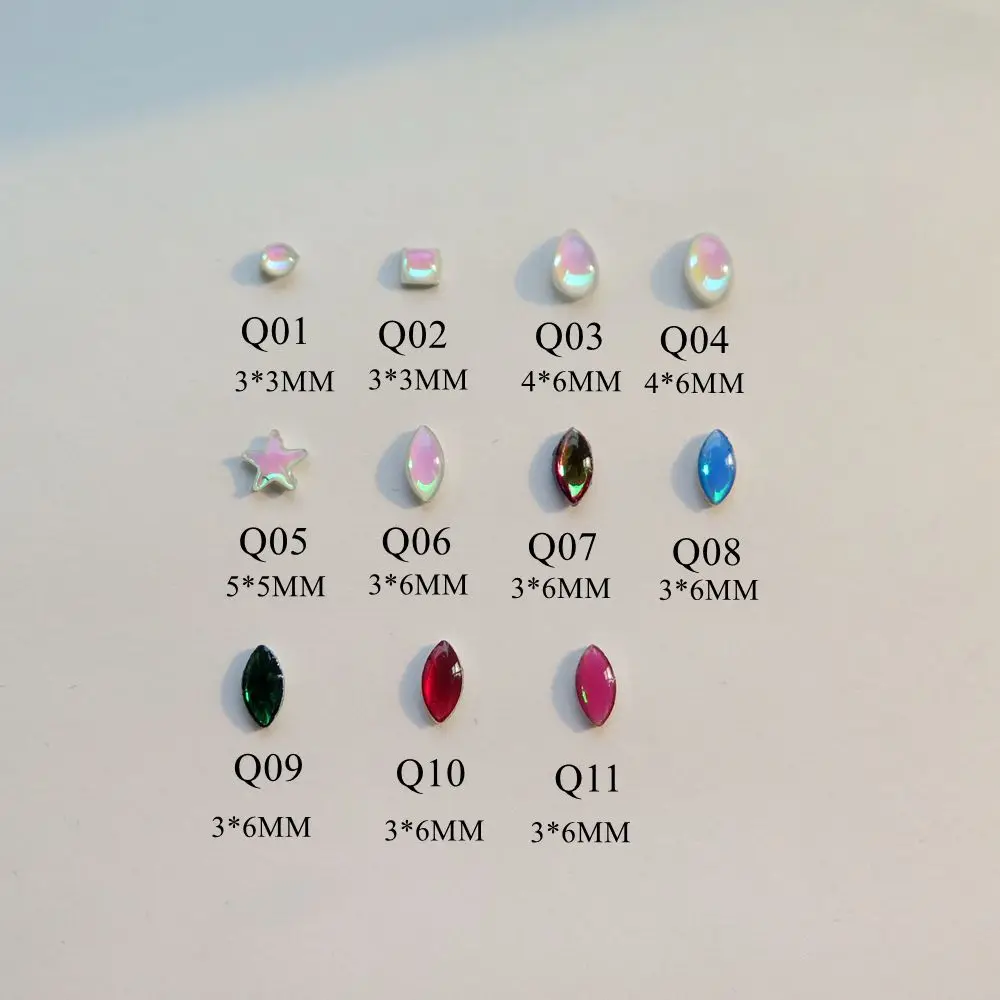 

500pcs/100pcs 3D High Quality Stud AB color Round Square Heart Horse-Eye Nail Art Deco Nail Art Stud