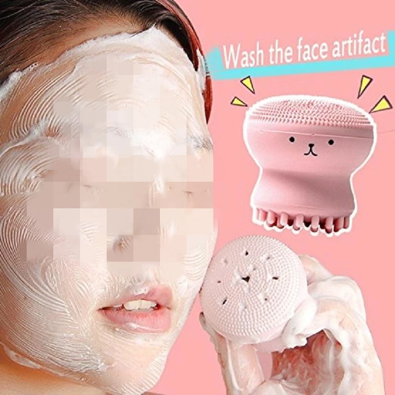 

2019 Cute Shape Face Cleansing Brush Pore Cleaner Exfoliator Exfoliating Scrub Cleaning Pad Facial Cleanser SPA Skin Tools