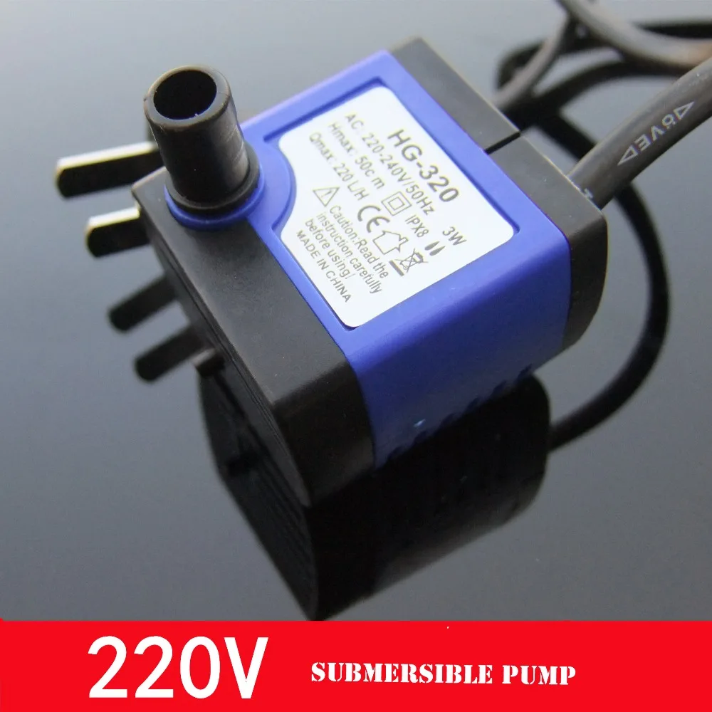 AC 220V 2.5 3W Mini Submersible Pump Aquarium DIY Toys Parts QMAX 220L/H Water Pumpin Pump