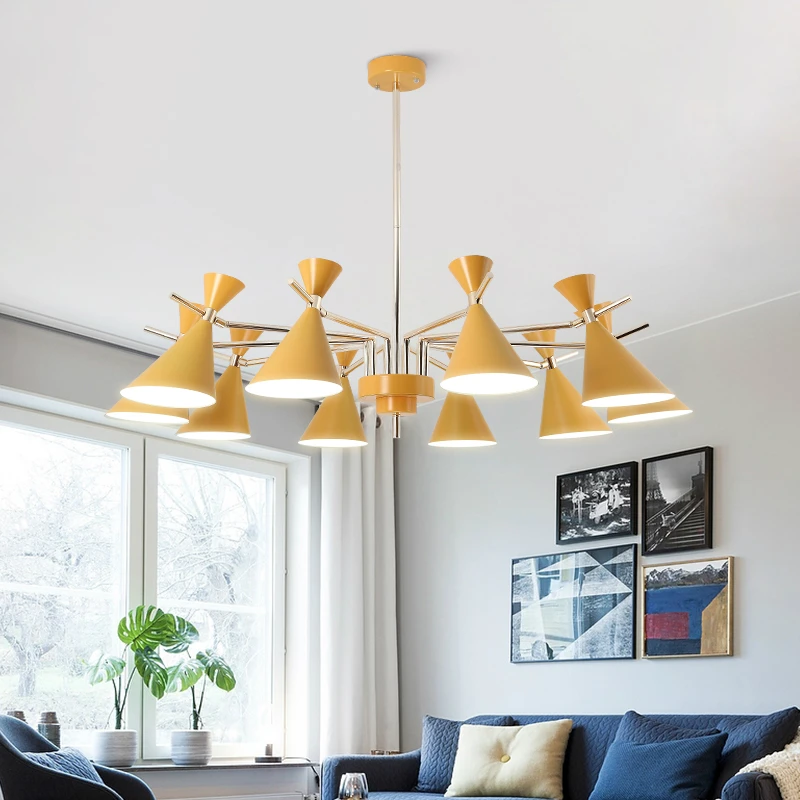 

Modern LED chandelier Nordic Macaron fixtures bedroom suspended lamps loft illumination home lighting living room hanging lights
