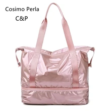 Розовые Оксфордские ручные сумки для багажа, дамские дорожные сумки, Короткие походные портативные сумки для фитнеса, плавания, йоги, ночевки, сумки-тоут для женщин