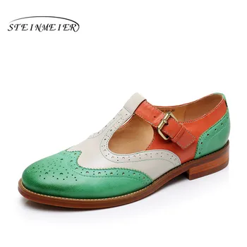 

Yinzo Women's Flats Oxford Shoes Woman Genuine Leather Sneakers Ladies summer Brogues Vintage Casual Shoes For Women 2020 summer