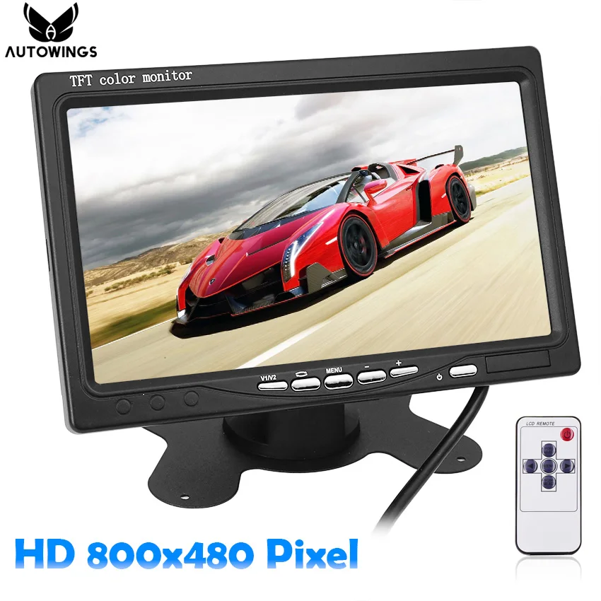 

7 inch Car Monitor for Rear View Camera Auto Parking Backup Reverse Headrest Monitor HD 800*480 tft-lcd Screen 2CH for Trucks