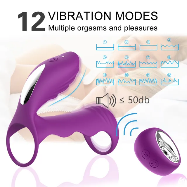 Male Penis Vibrating Ring Delay Ejaculation Cock G spot Stimulator Clitoris Massager Anal Dildo Vibrator Sex Toys for Men Women 4