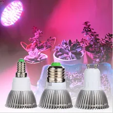 18W Led Grow Light AC85-265V E27 E14 GU10 Red/Blue 18 Leds Hydroponic LED Plant Indor Grow Lights LED Bulb LED Growth Lamp